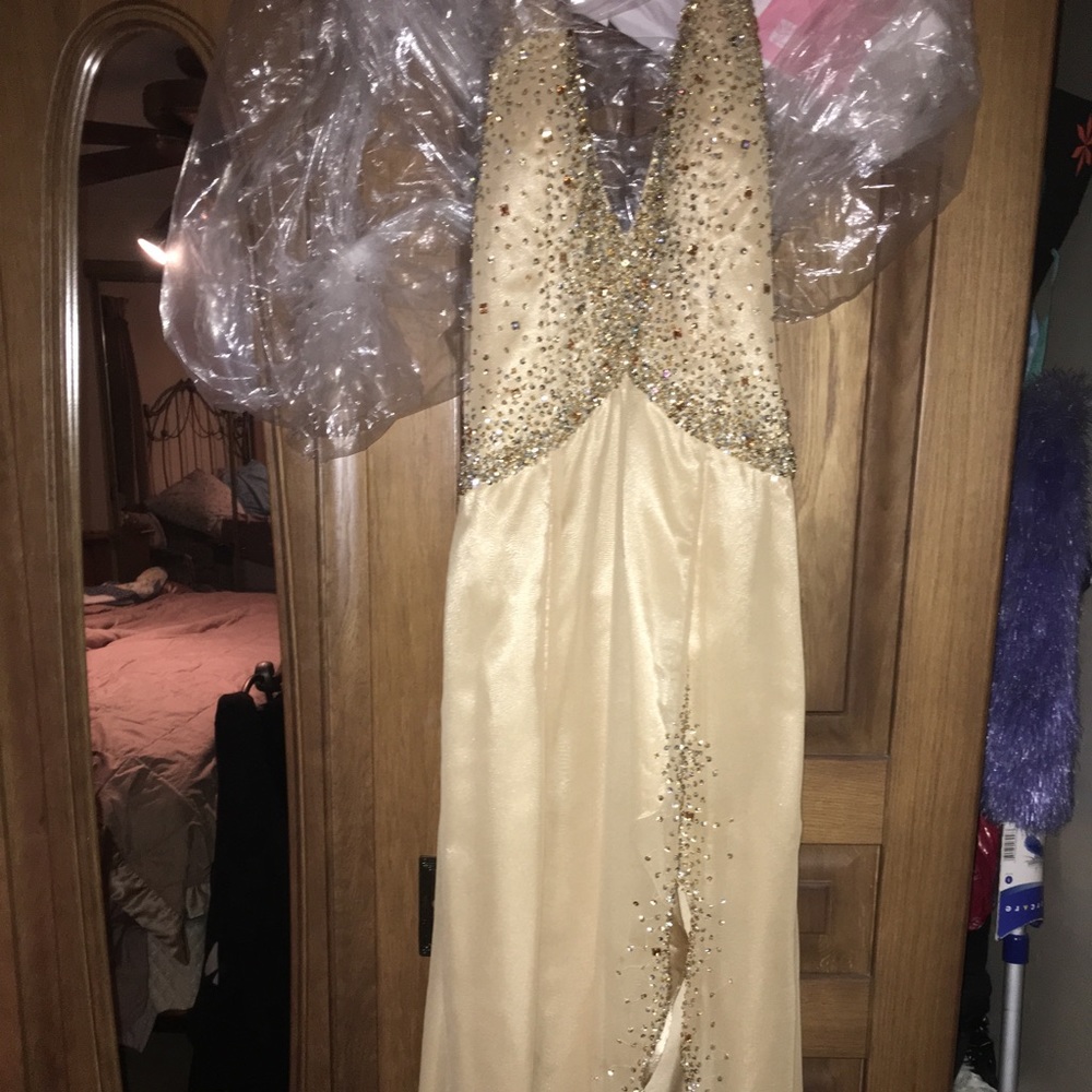 Gold prom dress